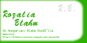 rozalia blahm business card